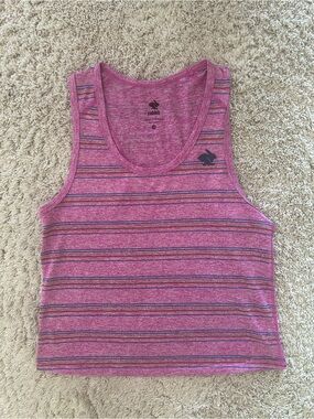 Rabbit EZ Cropped Tank, Pink Striped XS